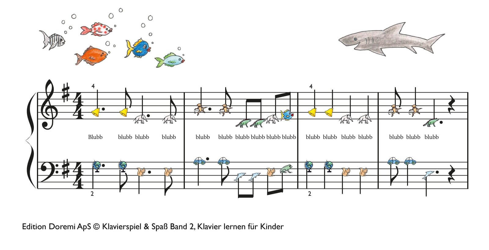 Fünf kleine Fische - Klavierspiel & Spaß